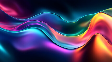 Canvas Print - Abstract colorful liquid wave background.