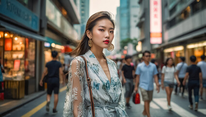 Beautiful young girl in Hong Kong