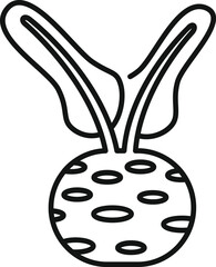 Poster - Simple vector illustration of a celery root with leaves, isolated on a white background