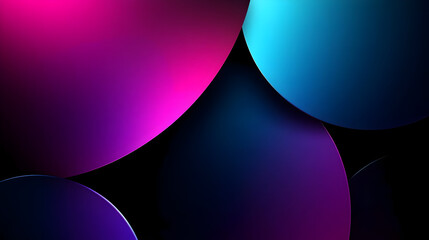 Abstract design featuring vibrant colors and circular shapes on a dark background.