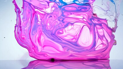 Poster - Abstract Marbled Pink Paint Swirls on a Transparent Background Generative AI