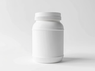 Wall Mural - An empty plastic pill capsule bottle, commonly used to store medications or nutritional supplements.