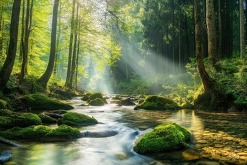 Canvas Print - Tranquil Forest Stream