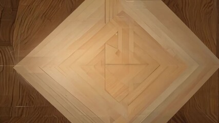 Poster - Abstract Wooden Geometric Panel on Textured Wall Background Generative AI