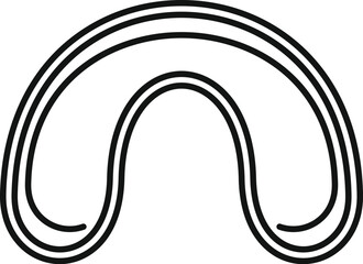 Poster - simple line art icon of a flexible belt conveyor system, ideal for industrial and manufacturing conc