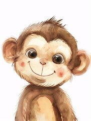 Sticker - cute monkey illustration ideal for children