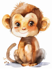 Canvas Print - cute monkey illustration ideal for children