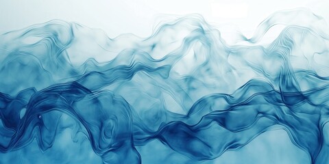 Wall Mural - Translucent Blue Waves Abstract Design created by ai