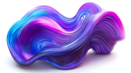 Abstract Swirling Purple and Blue Fluid Form.