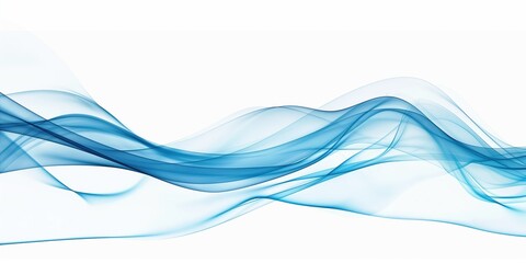 Canvas Print - Translucent Blue Waves Abstract Design created by ai