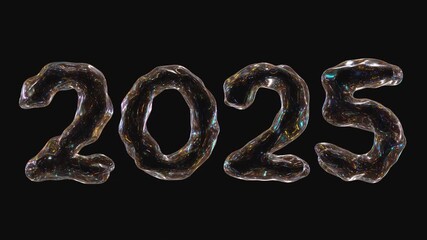 Poster - Number 2025 new year video animation isolated on black background