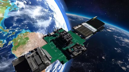 Wall Mural - Earth Orbit Space Station at Night