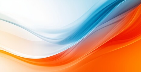 Poster - A smooth gradient of orange, blue, and white creates a serene background for design projects.