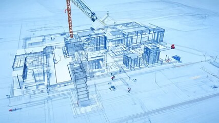 Poster - Construction Project Blueprint for Modern Building Development Generative AI