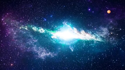 Poster - Bright Galactic Flare Lighting up the Night Sky Filled With Stars Generative AI