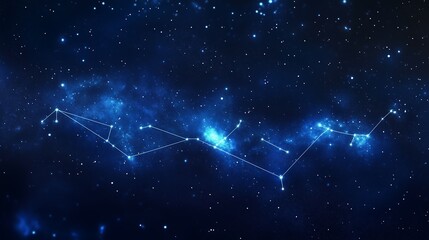 Wall Mural - starry night sky with constellations and vibrant blue nebula