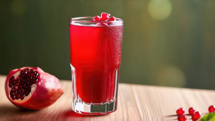 Wall Mural - fresh pomegranate juice in glass 