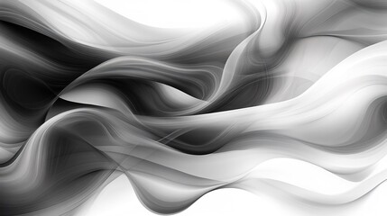 Poster - Abstract black and white waves flowing gracefully across a light background