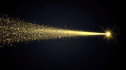 Poster - Golden sparkle beam shining against a dark background during a festive celebration
