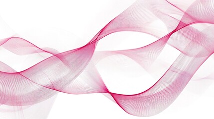 Poster - Abstract pink wave patterns flowing gracefully across a white background