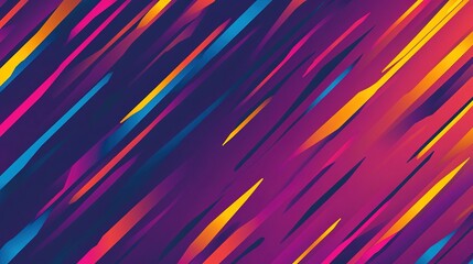 Poster - Abstract colorful lines creating a dynamic design against a purple background