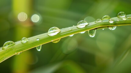 Poster - Dewdrops on a Leaf