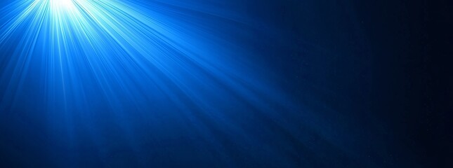 Poster - A vibrant blue background with a spotlight beams down, illuminating the center and casting shadows.