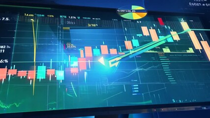 Poster - closeup of production data on a computer screen in a microfactory generative ai