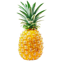 Wall Mural - PNG Fresh pineapple with vibrant green foliage