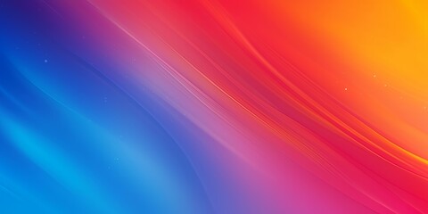 Poster - Vibrant blue, orange, and red gradient background; soft, blurred, minimalistic, high-res design.