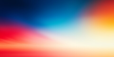 Poster - A blurred gradient transitions from vibrant orange and red to calming blue and soft white.