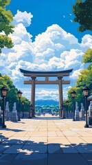 Wall Mural - Torii Gate Temple Entrance Shinto Religion Spiritual Symbol