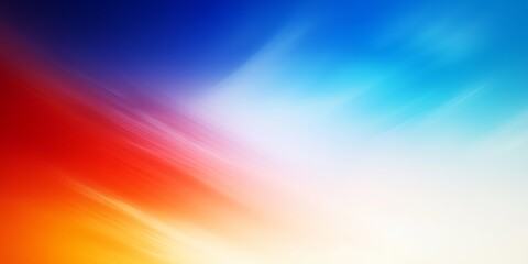 Poster - A gradient flows from vibrant orange and red to blue, ending in soft white, creating a fluid effect.