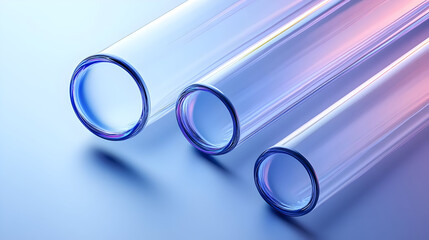 Three transparent test tubes on a gradient background, suggesting scientific exploration.