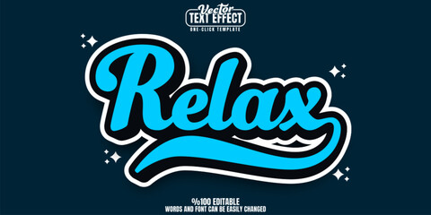 Poster - relax editable text effect, customizable cool and calm 3d font style