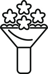 Poster - Line drawing of a sales funnel converting stars into money, representing the concept of successful business