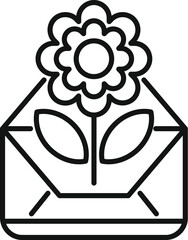 Poster - this icon of an opened envelope with a flower growing from it represents sending love and positive e
