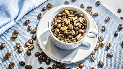 Wall Mural - coffee beans in a cup