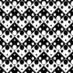 Canvas Print - Geometrical seamless ellipse pattern background - abstract repeating black and white vector graphic with ellipses