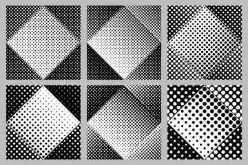 Poster - Seamless dot pattern background design set -  abstract vector graphic from circles