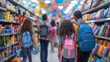 © ZaStock - A group of children walks through a vibrant school supply aisle, eagerly browsing through items as they prepare for the upcoming academic year