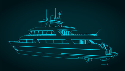 Wall Mural - Luxury yacht sketch