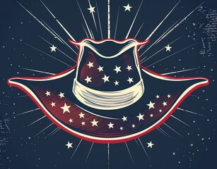 Sticker - Tricorn hat United States of Americas Independence Day