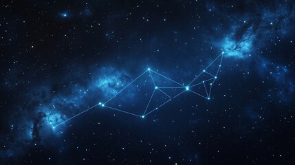 Wall Mural - star constellations form patterns in a dark, vibrant sky filled with nebulae and distant galaxies
