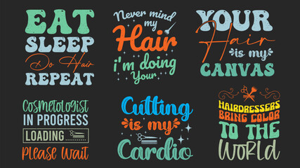 colorful cosmetology set typography design. bundle design, sets, ready to print.