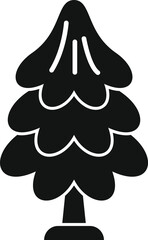 Poster - simple vector icon of a fir tree with stylized branches, suitable for projects related to nature, fo