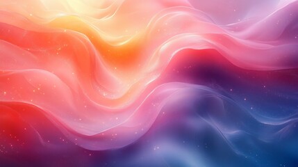 Poster - Abstract waves of color blend smoothly in vibrant hues, creating a dynamic and serene atmosphere