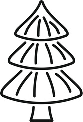 Poster - Simple christmas tree line art icon perfect for representing winter, christmas, and the holiday season