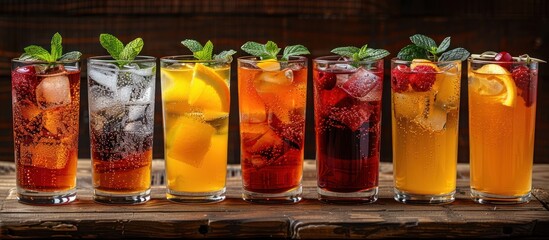 Canvas Print - Assortment of Refreshing Summer Drinks