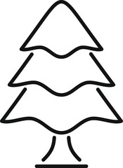 Poster - simple black and white line art illustration of a pine tree, perfect for minimalist designs